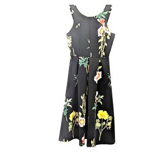 Asos black floral dress size 6 43"